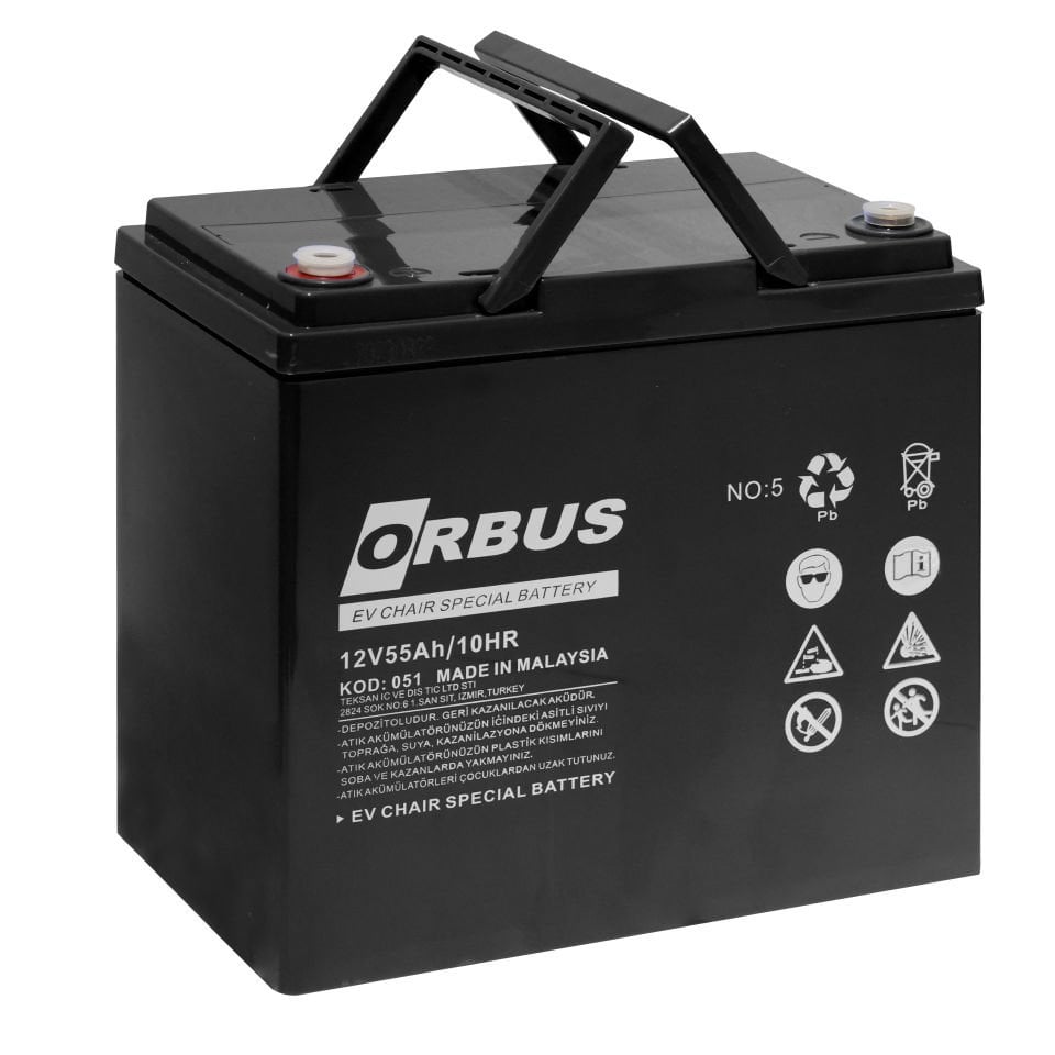 Orbus 12V 55 Ah Engelli Araç Aküsü