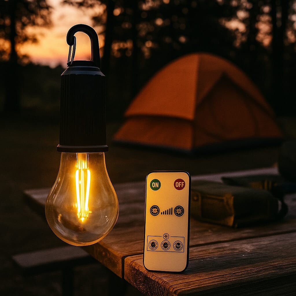 KIALED Solar Kamp Lambası Uzaktan Kumandalı | Type-C & Solar Şarjlı | Zaman Ayarlı Sarı LED Işık