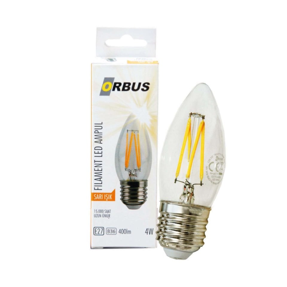 Orbus B36 Ampul 4W Sarı Işık E27 400Lm