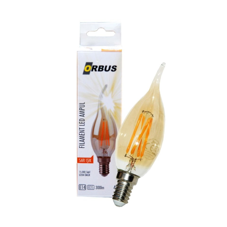 Orbus Rustik Kıvrık TA3 4W AMBER E14 300Lm