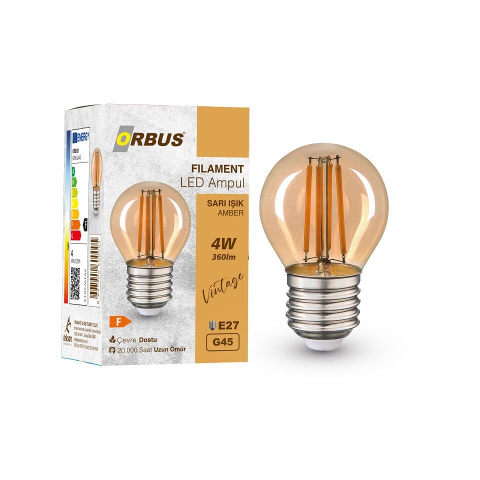 Orbus GA45 Ampul 4W AMBER E27 300Lm