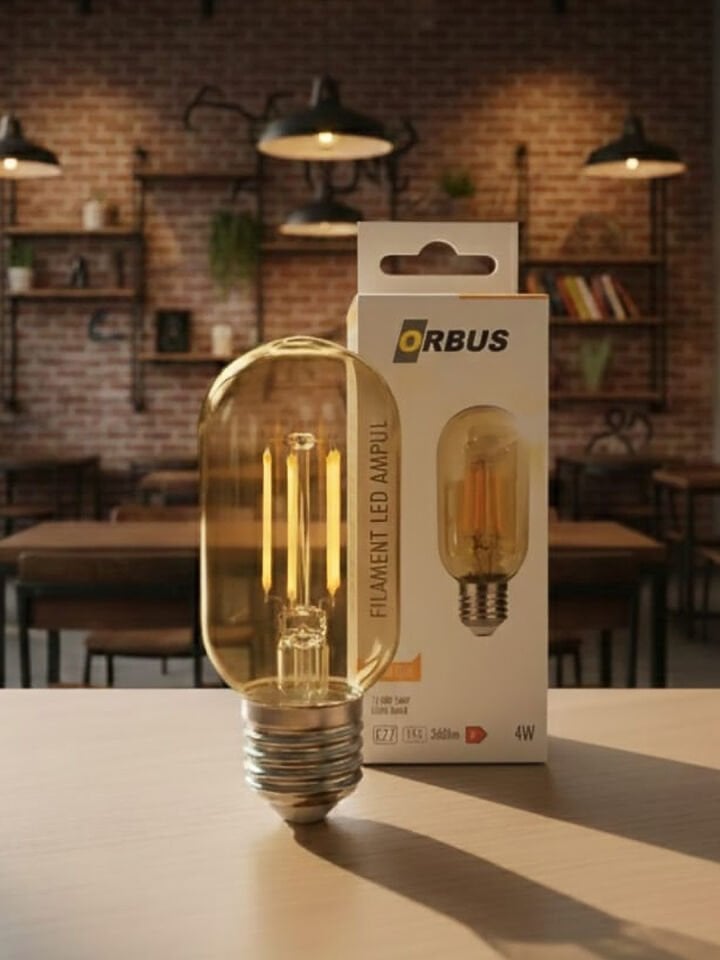 Orbus TA45 4W LED Filament Ampul E27 2200K Amber Işık 360 Lümen