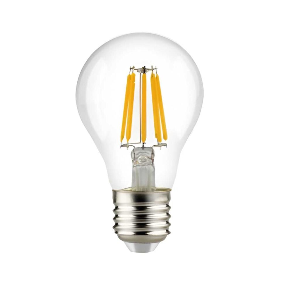ORBUS F60 4.8W E27 Clear Filament Ampul - 2700K Sarı Işık, 600 Lümen