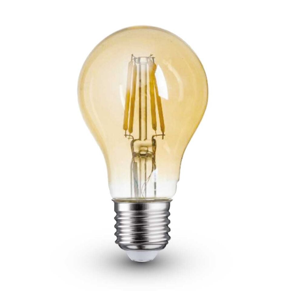 Orbus A60 LED Filament Ampul 4.8W Amber Cam 2700K Sarı Işık 540 Lümen