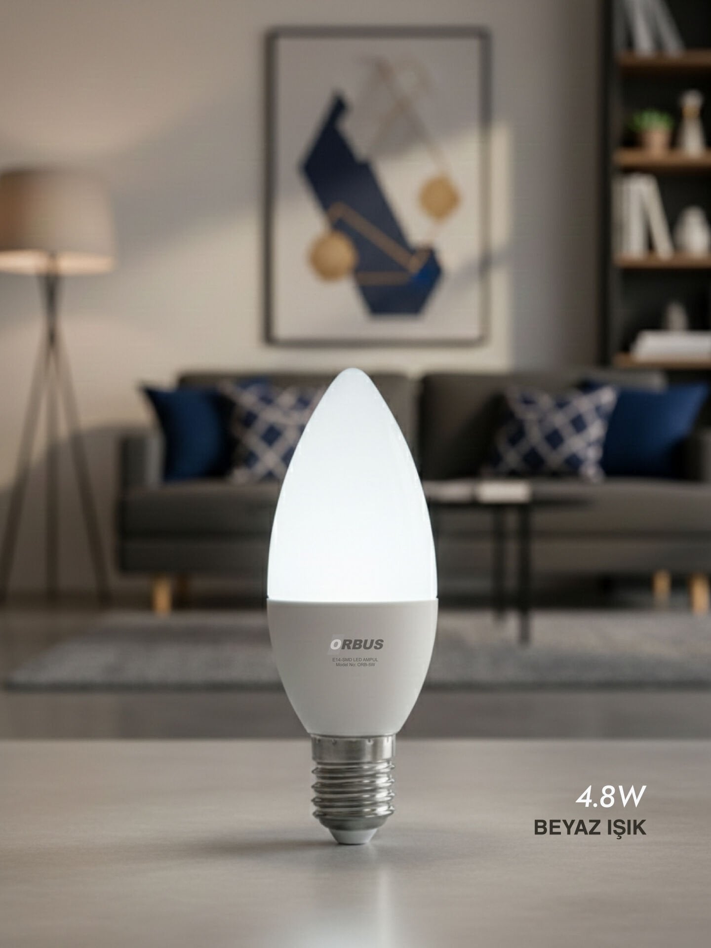 ORBUS Bright E14 LED Ampul 4.8W | 6500K Beyaz Işık, 425 lm | Yüksek Verimli & Uzun Ömürlü Aydınlatma