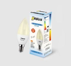 ORBUS Bright E14 LED Ampul 4.8W | 3000K Sıcak Işık, 425 lm | Uzun Ömürlü & Enerji Verimli Aydınlatma