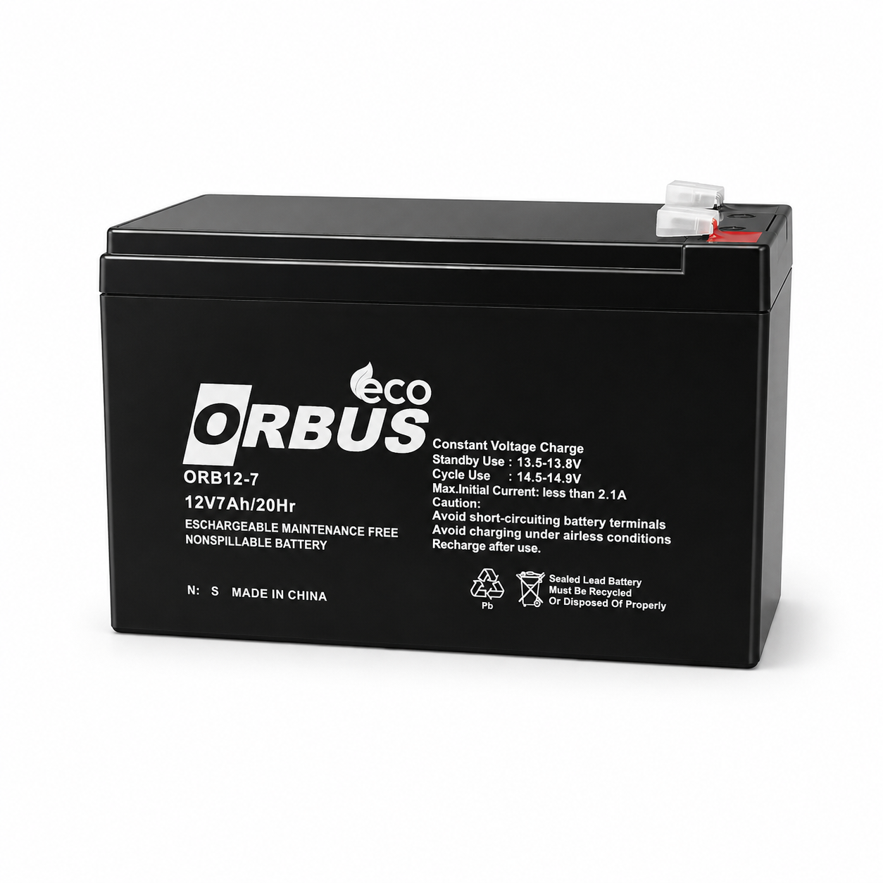 ORBUS ECO 12V 7Ah Kuru Akü – Bakımsız, Sızdırmaz Akü