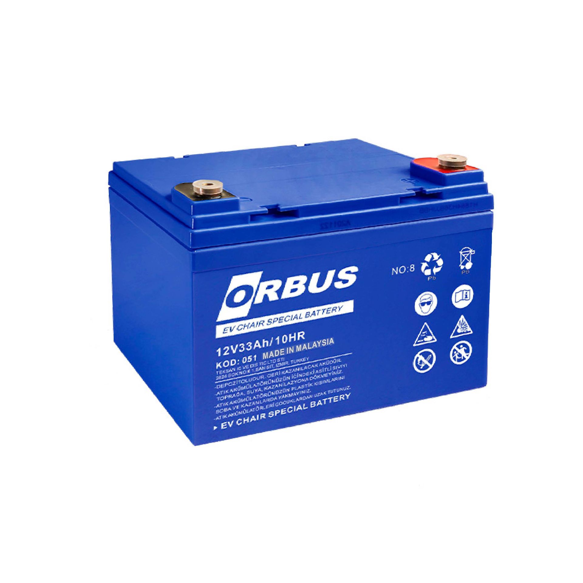Orbus 12V 33 Ah Engelli Araç Aküsü