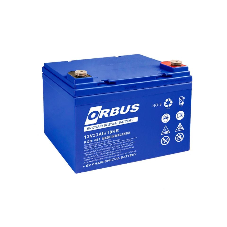 Orbus 12V 33 Ah Engelli Araç Aküsü