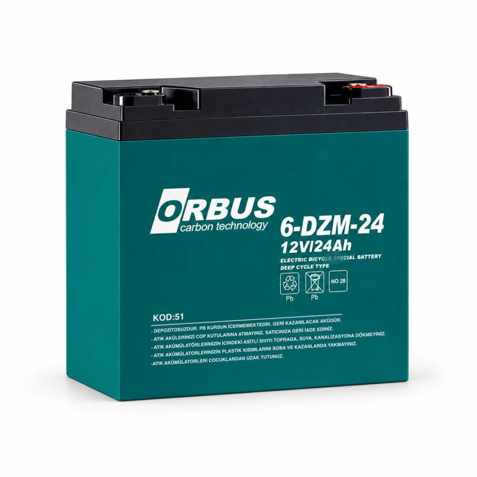Orbus 12V 24 Ah Elektrikli Bisiklet Aküsü