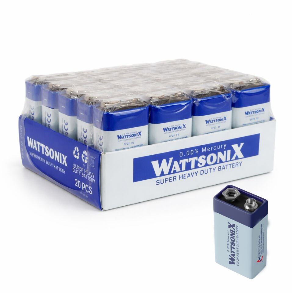 WATTSONIX ÇİNKO KARBON 9V PİL 20'Lİ