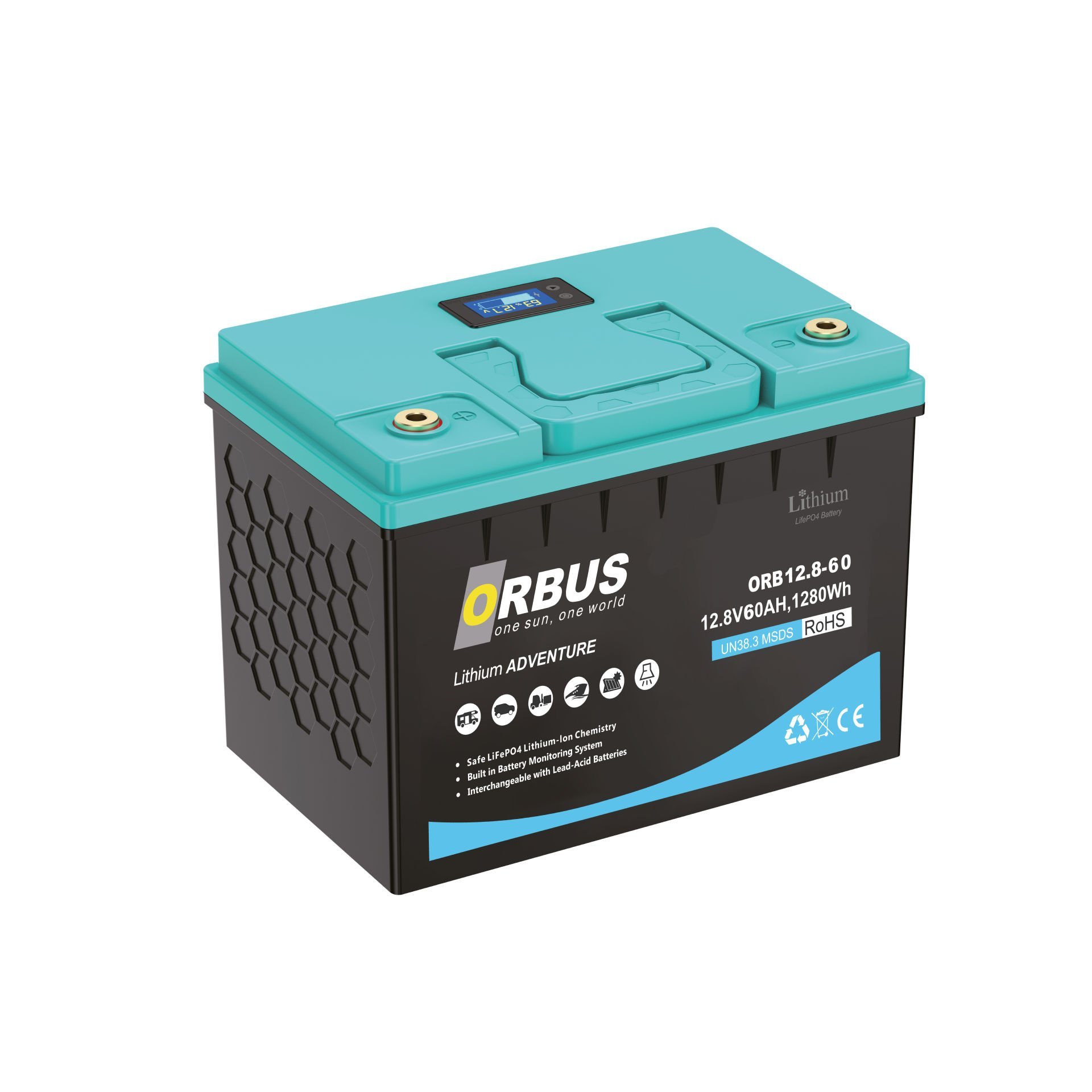 Orbus 12.8V 60Ah Lityum Akü