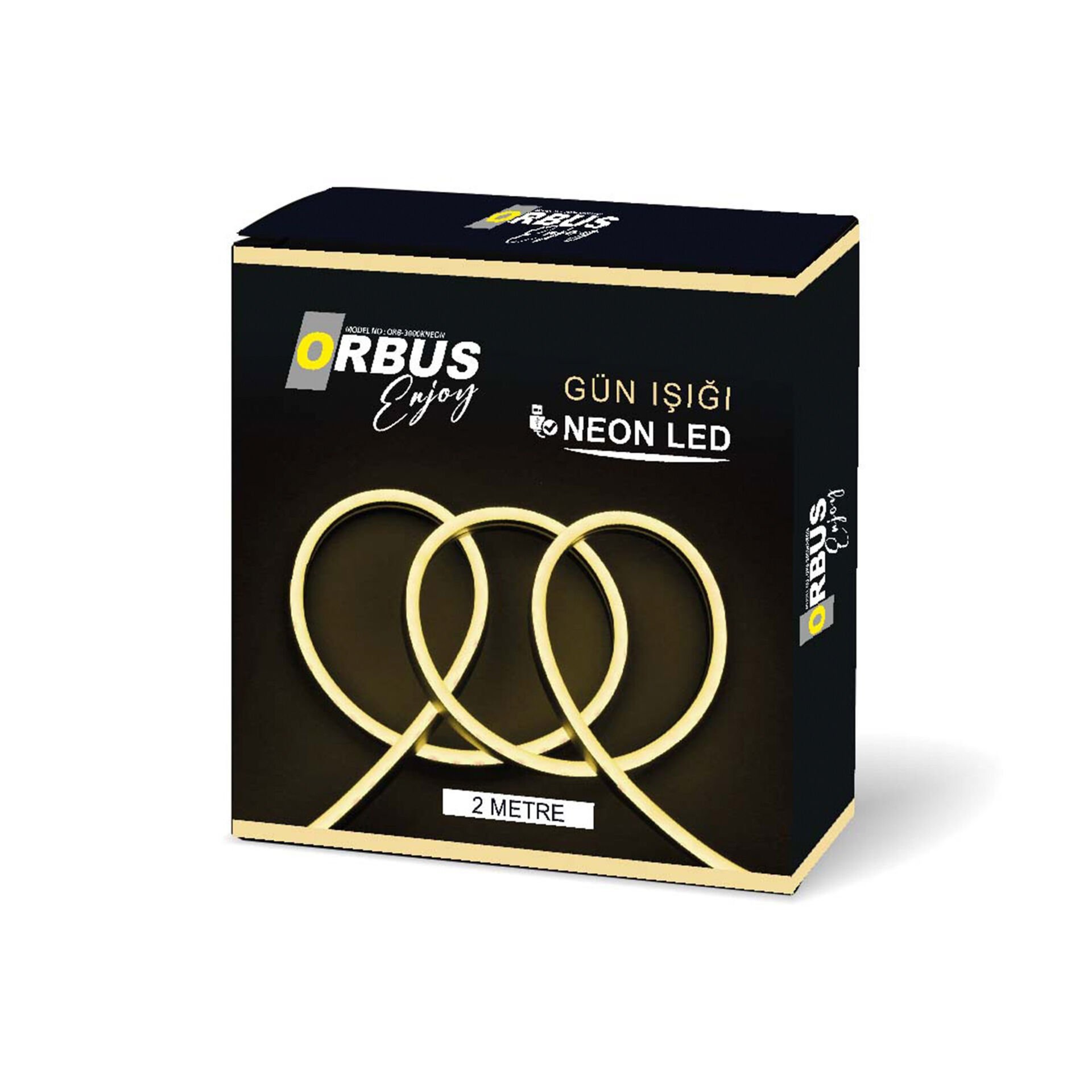 ORBUS Neon Şerit Led 3000K Gün Işığı 2 Metre USB'li