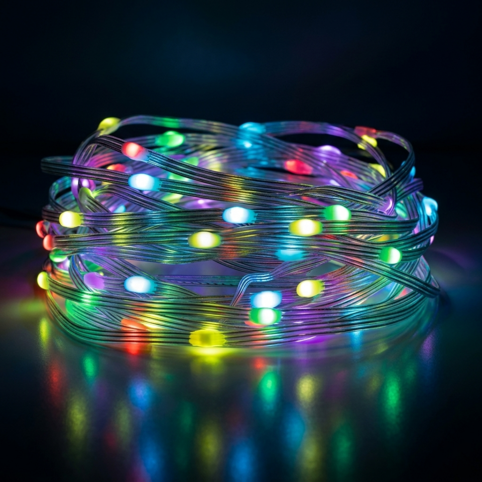 ORBUS Ses Sensörlü RGB Peri LED 10 Metre – Bluetooth Uygulama ve Kumanda Kontrollü, Dimmerli