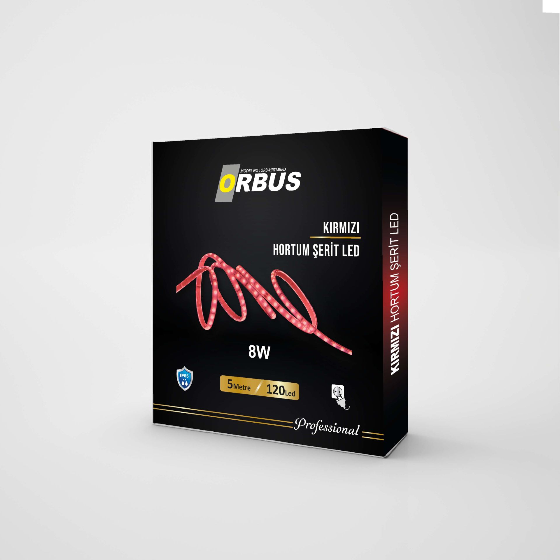 Orbus Kırmızı Hortum Şerit LED 8W 800 Lümen - 5 Metre