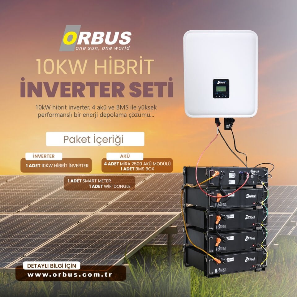 10KW HİBRİT İNVERTER+AKÜ SETİ