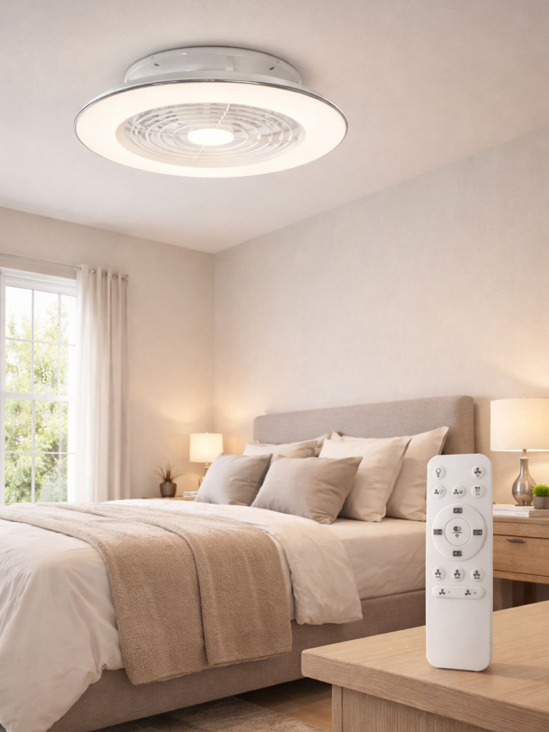 Uzaktan Kumandalı Tavan Vantilatörü 3000K - 6500K Işık ve Ayarlanabilir Fan Seviyeli VL2