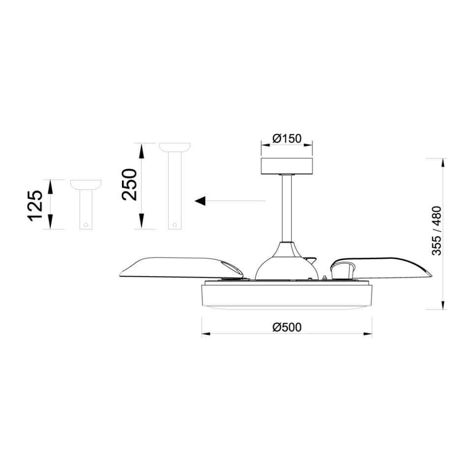Uzaktan Kumandalı Tavan Vantilatörü 3000K - 6500K Işık ve Ayarlanabilir Fan Seviyeli VL5