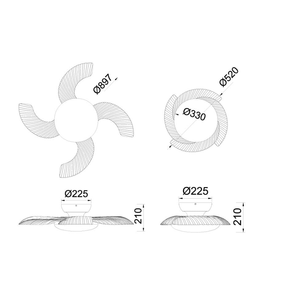 Uzaktan Kumandalı Tavan Vantilatörü 3000K - 6500K Işık ve Ayarlanabilir Fan Seviyeli VL6