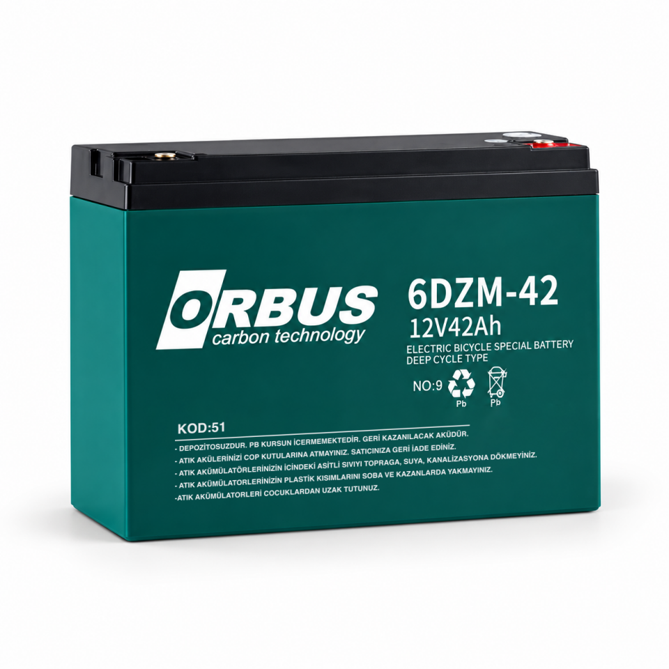 Orbus 12V 42 Ah Elektrikli Bisiklet Aküsü
