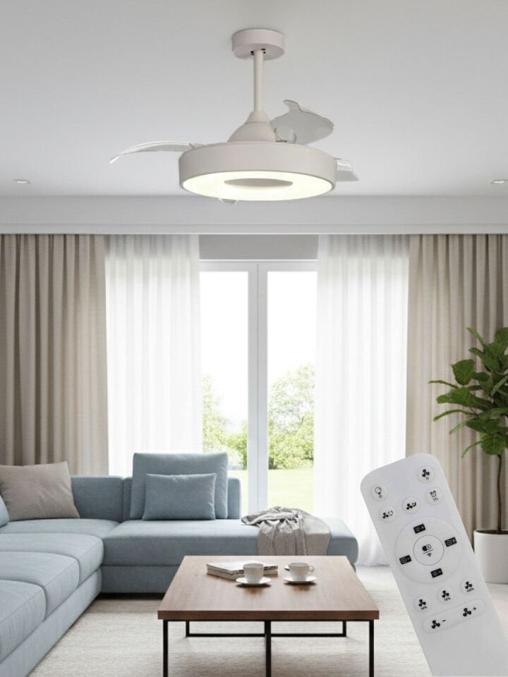 Orbus VL5B Estetik Tasarımlı Uzaktan Kumandalı LED Tavan Vantilatörü - Ayarlanabilir Işık ve Hız Kontrolü