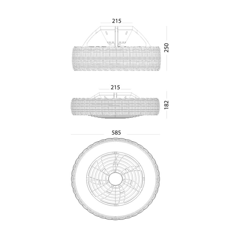 Orbus VL7 LED Tavan Vantilatörü (Dış Mekan Kullanımı İçin Uygun) - Uzak Kumanda ile Renk Sıcaklığı ve Hız Ayarı