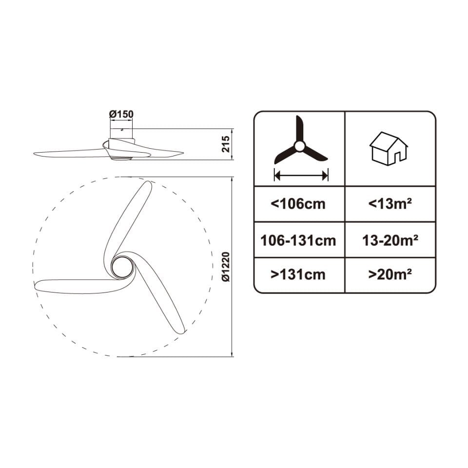 ORBUS VL9B Akıllı Ledli Tavan Vantilatörü - Uzaktan Kumanda ve APP Desteği ile Hız ve Işık Kontrolü