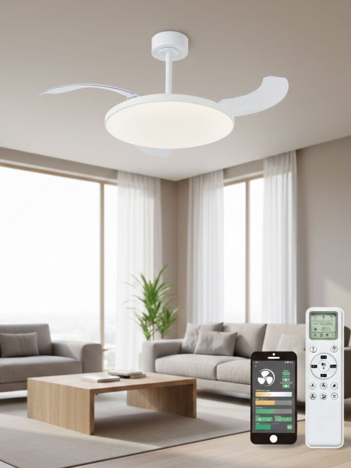 ORBUS VL10B Akıllı Ledli Tavan Vantilatörü - Açılır Kapanır Kanat, Uzaktan Kumanda ve APP Desteği