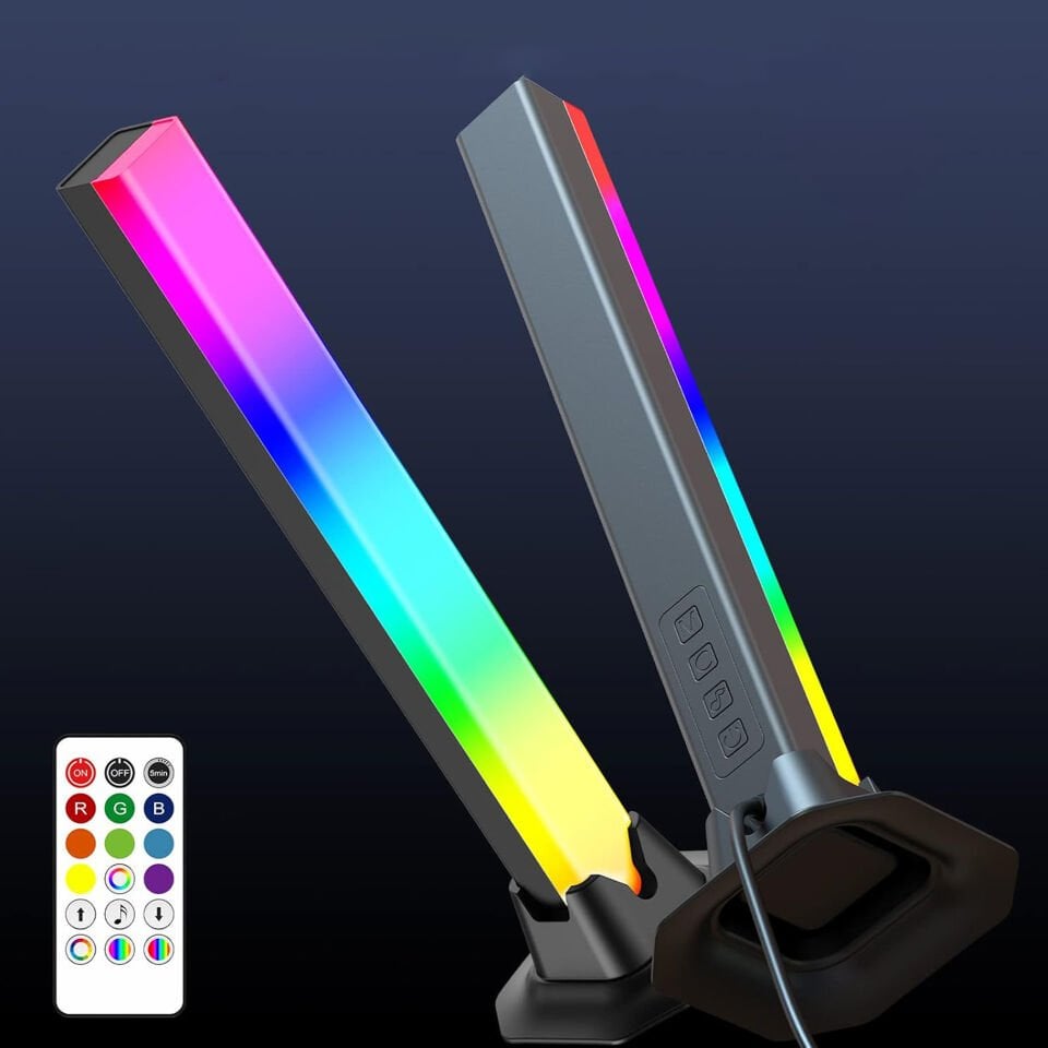 ORBUS RGB LED Işık Çubuğu - Müzik Senkronizasyonlu, Ses Sensörlü, Uzaktan Kumandalı, USB TV ve Oda Aydınlatması
