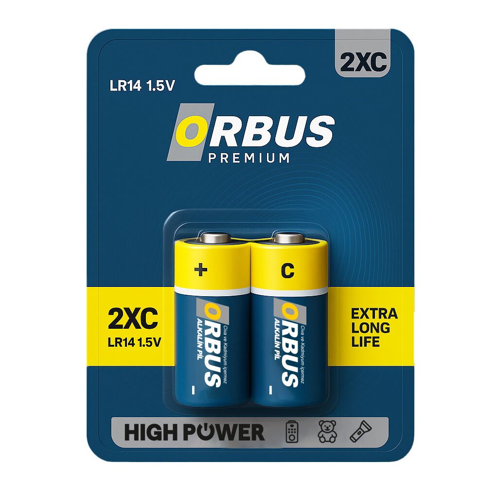 Orbus C Boy (Orta Boy) LR14 Alkalin Pil – 1.5V