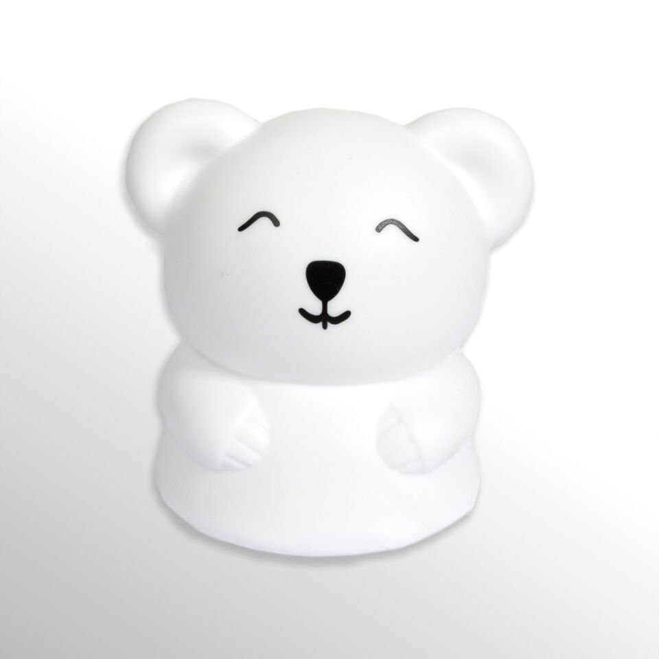 Orbus Silikon Ayıcık Gece Lambası – Dokunmatik, 7 Renk Değiştirilebilir, Yumuşak Silikon, AAA Pilli