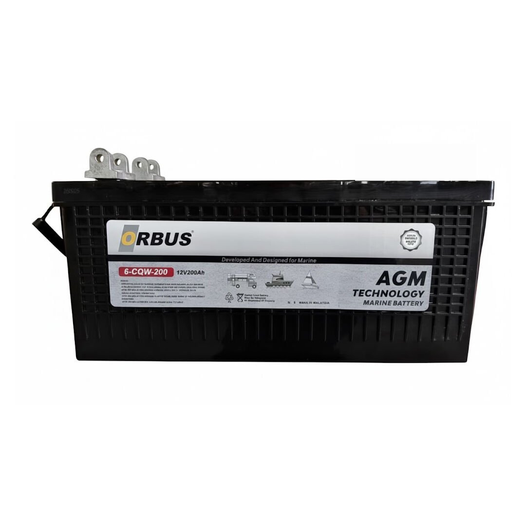 Orbus 12V 200Ah Marin Aküsü – AGM Teknoloji, Derin Döngü Marine Akü