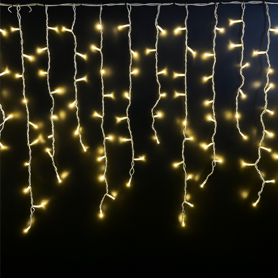 ORBUS Perde LED Işık – 125 LED Sarı Işık, USB Girişli, Dekoratif Işık Perdesi
