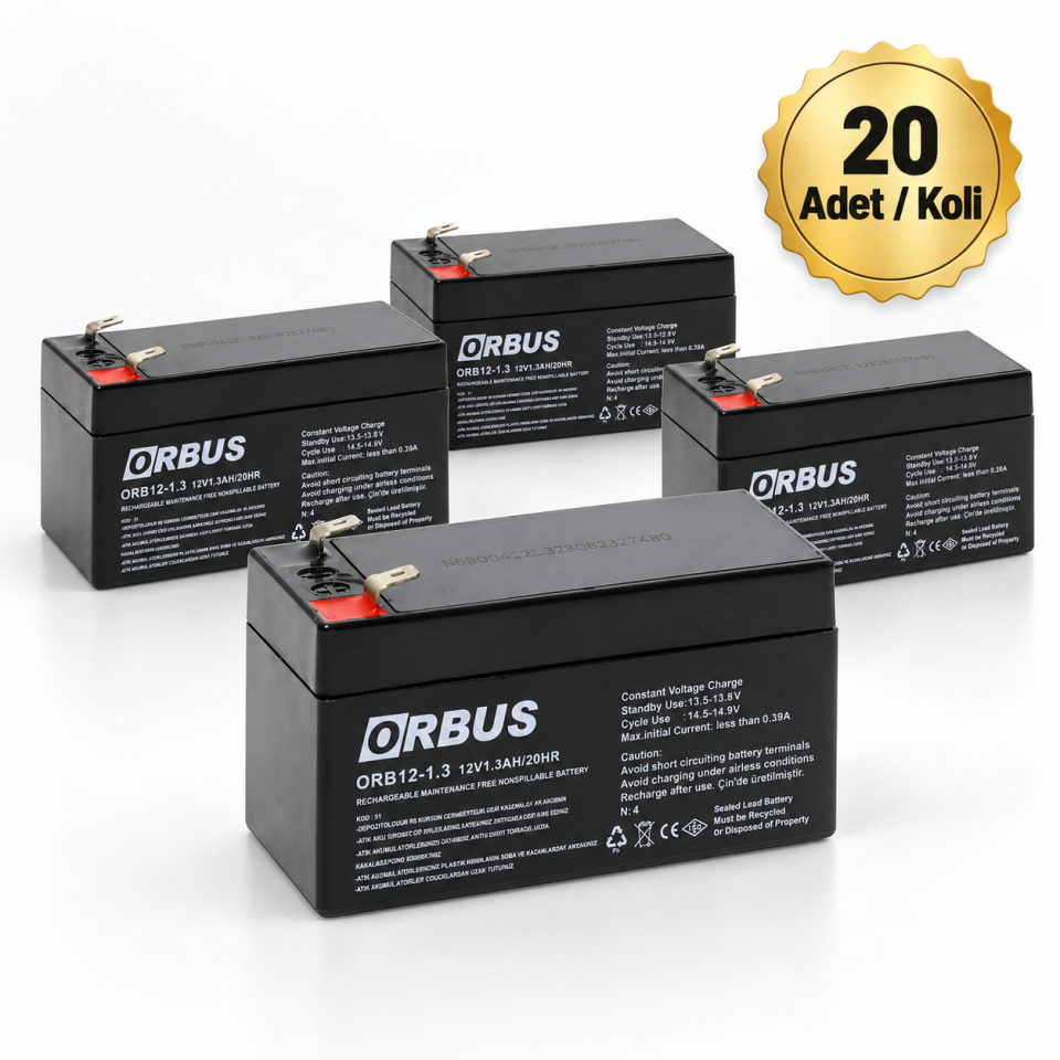 ORBUS / 12V 1.3 Ah Kuru Akü 20 ADET