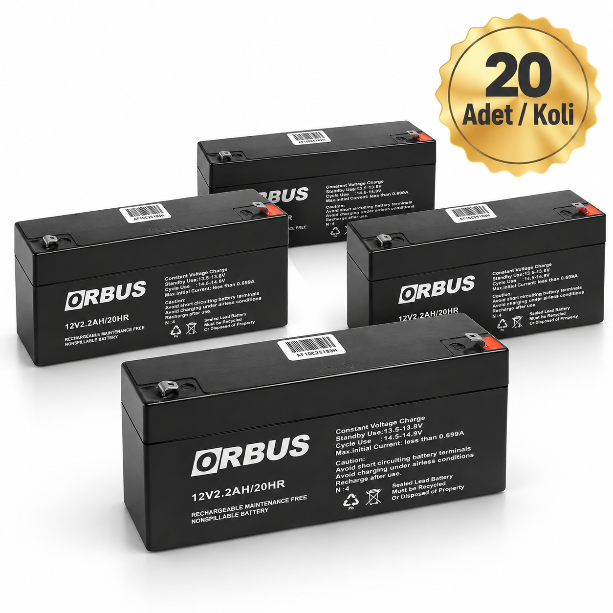 ORBUS 12V 2.2 AH KURU AKÜ 20 ADET