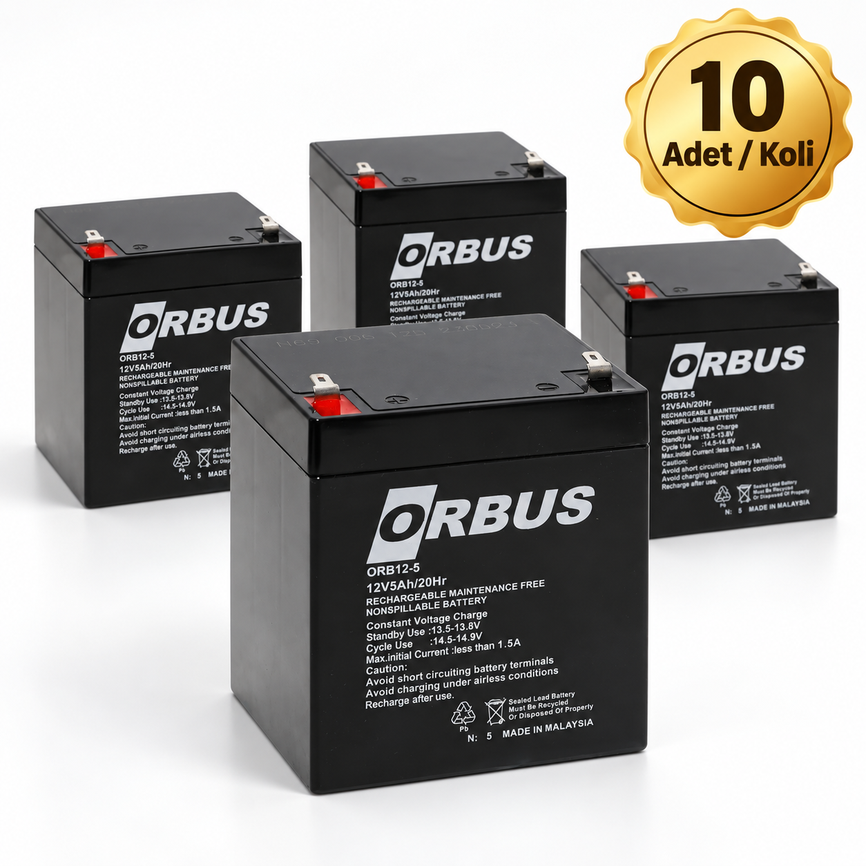 ORBUS / 12V 5 AH Kuru Akü 10 ADET